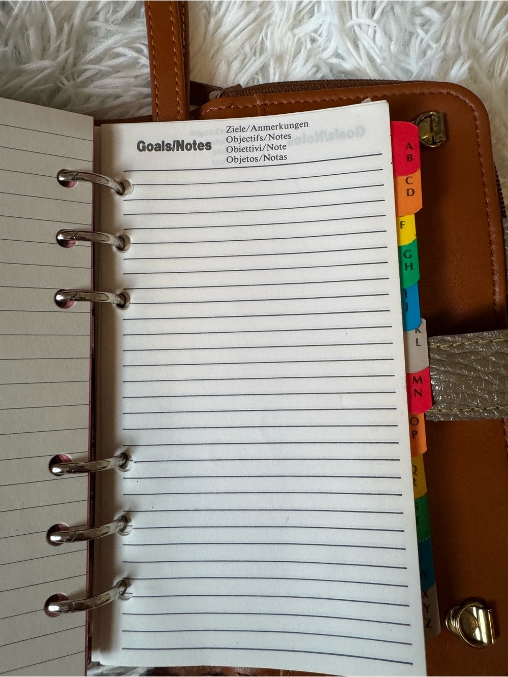 Olive Green Pebbled Leather Planner/Journal with Tan Trim - Picture 10 of 14